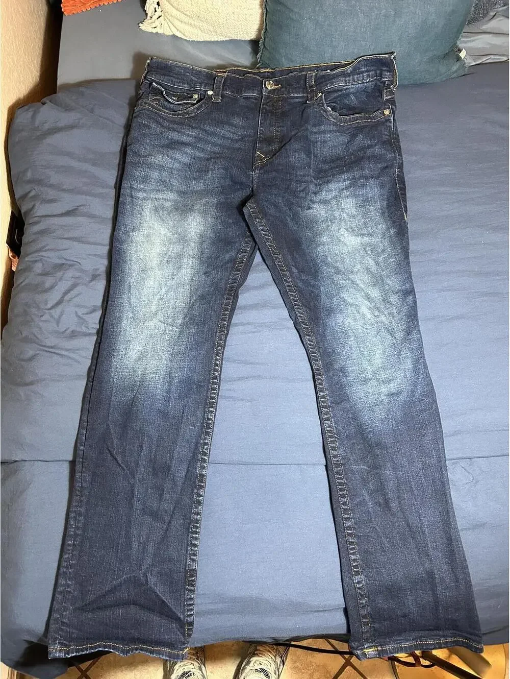True Religion Men's Dark Wash Bootcut Jeans Size 42